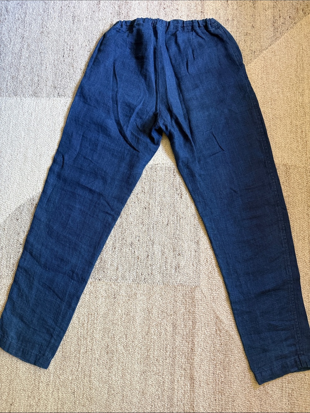 CP Shades Pants Womens Sz S Blue 100% Linen Pull On Elastic Waist Coastal Boho. - Picture 7 of 10